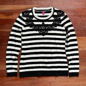 Vince Camuto Striped Sweater with Lace